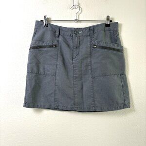 Toad & Co Swept Away Mini Skirt Size 6 Gray Organic Linen Cotton Zip Pockets